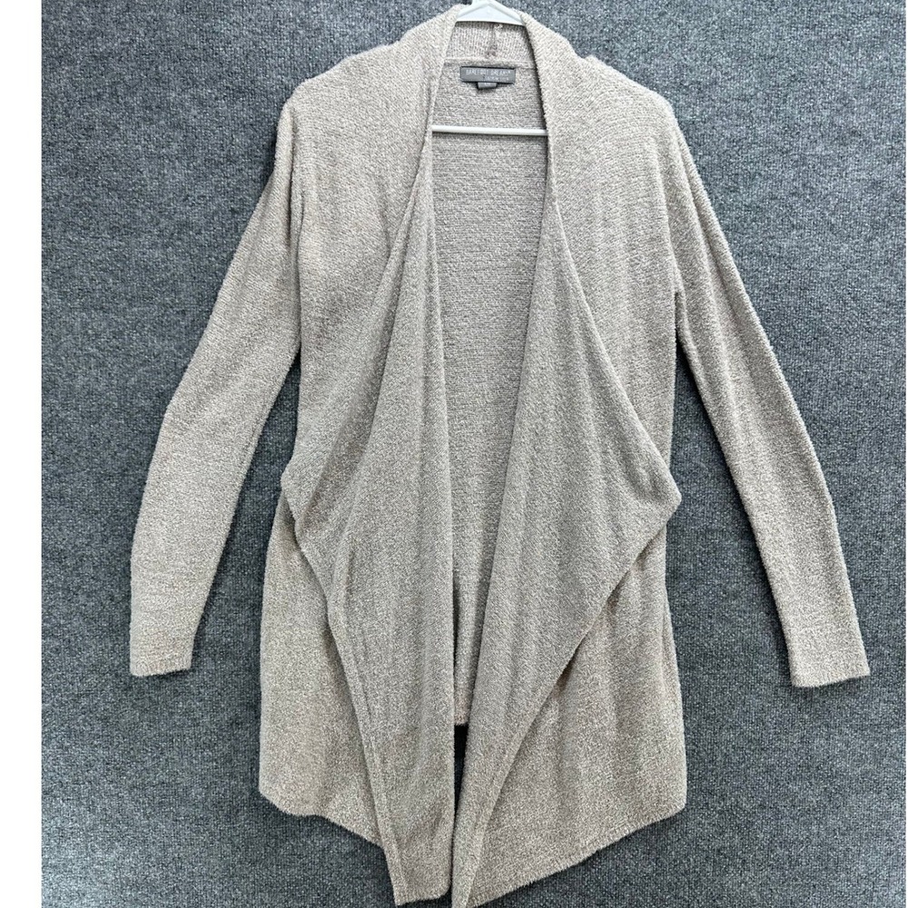Barefoot Dreams CozyChic Lite Circle Cardigan 436 Sand Beige S/M Open Front